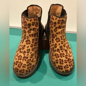 Kelisi Leopard Print Ankle Boots Size 3Y
